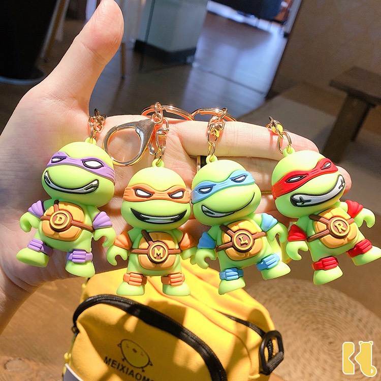 Móc khóa ninja rùa hoạt hình 3D siêu đáng yêu