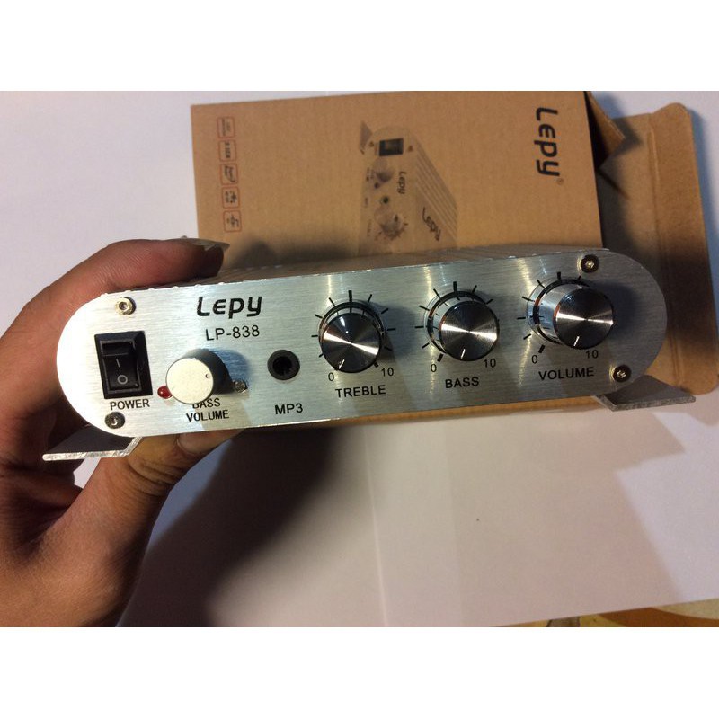 Sale [P2001] Amply Lepy Mini QC Pass nhập khẩu kéo loa 3,4 tấc + tặng Nguồn Ampli 12V treo xịn LZ81 Loại Tốt