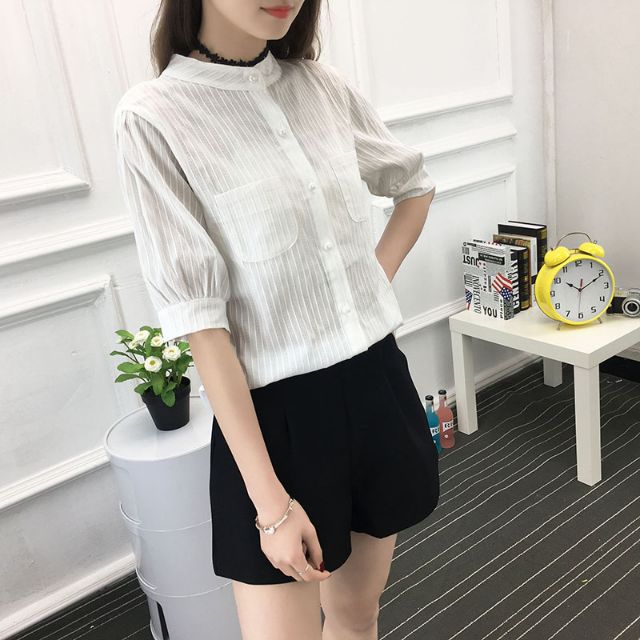 Áo sơ mi nữ cổ trụ?freeship🍑, nhập mã {CVD5K} giảm ngay 5k, áo đẹp giá yêu | WebRaoVat - webraovat.net.vn