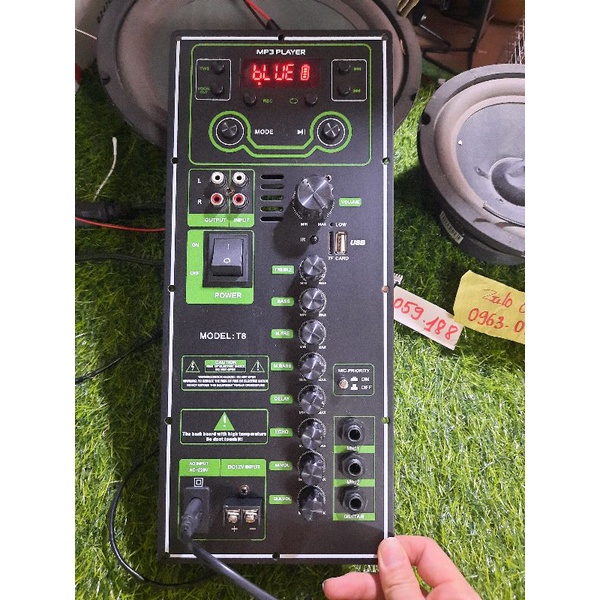 Trọn Bộ Mạch Loa Kéo 1 Kênh Kèm 2 Tay Micro Không Dây Cho Bass 20- 30-40-