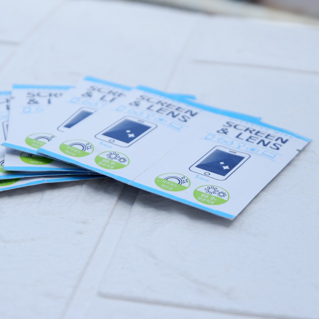 Hộp 10 khăn ướt làm sạch bề mặt màn hình và kính Hàn Quốc