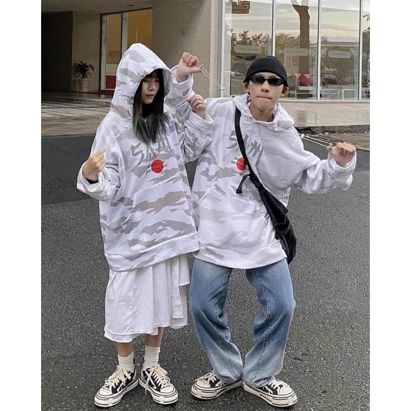 Áo nỉ mũ loang in người KA65