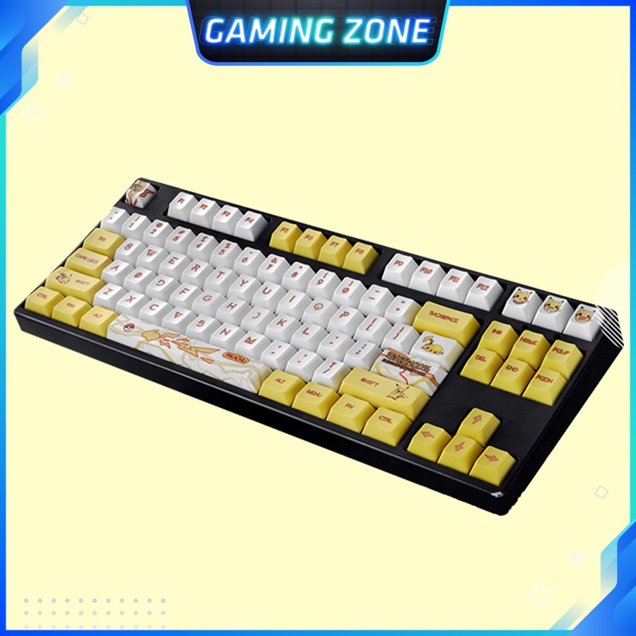 Keycap bàn phím cơ Pikachu Vàng nhựa PBT 110 phím siêu đẹp