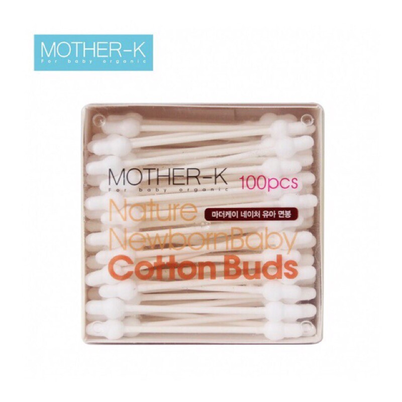 Tăm Bông Sơ Sinh 1 Đầu Xoắn MOTHER-K Chính Hãng Nhập Khẩu Hàn Quốc