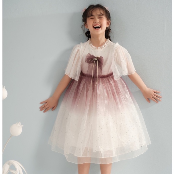 Váy công chúa bé gái 137Kids thiết kế ren lưới sang chảnh cho bé đi chơi đi dự tiệc