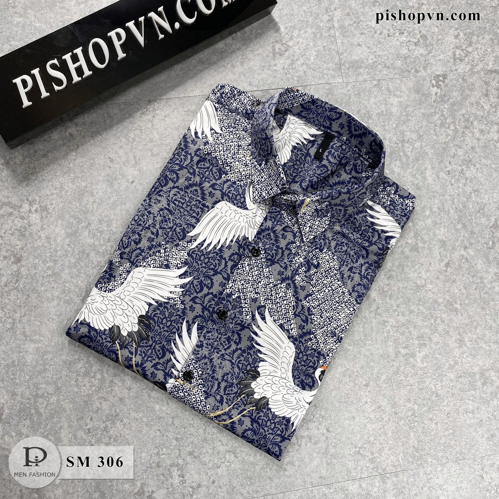 Áo sơ mi nam dài tay họa tiết châu âu luxury, chất đẹp lụa mềm cao cấp htstore | BigBuy360 - bigbuy360.vn