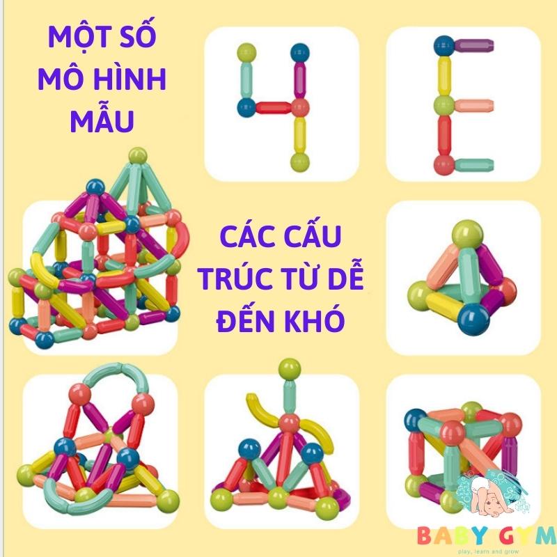 Bộ xếp hình nam châm cho bé BABYGYM đồ chơi nam châm xếp hình thông minh, phát triển tính sáng tạo cho trẻ từ 3 tuổi