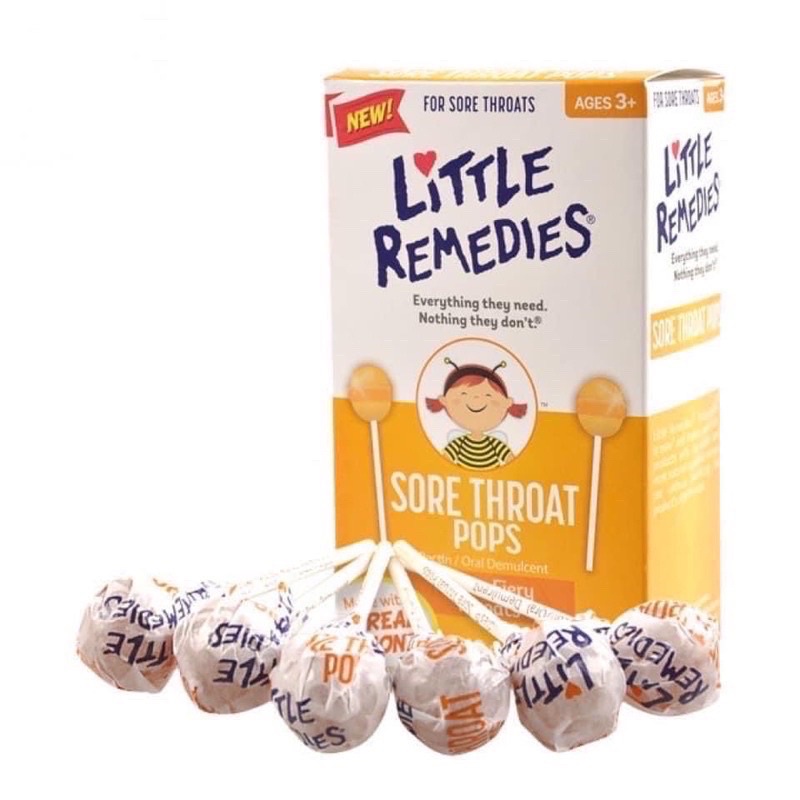 Kẹo mút ngậm ho cho bé Little Remedies 10 chiếc