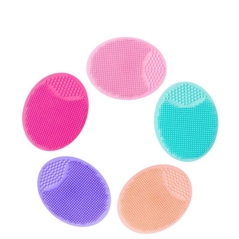 1 Cọ Rửa Mặt / Bàn Chải Mát Xa Da Mặt Mini Bằng Silicone Màu Sắc Ngẫu Nhiên