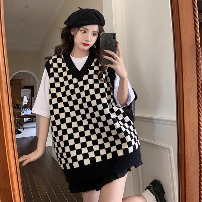 áo gile kẻ caro bigsize