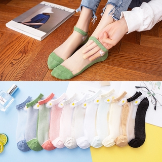 Tất Lưới Xuyên Thấu Thiết Kế Hình Hoa Cúc Cho Nữ