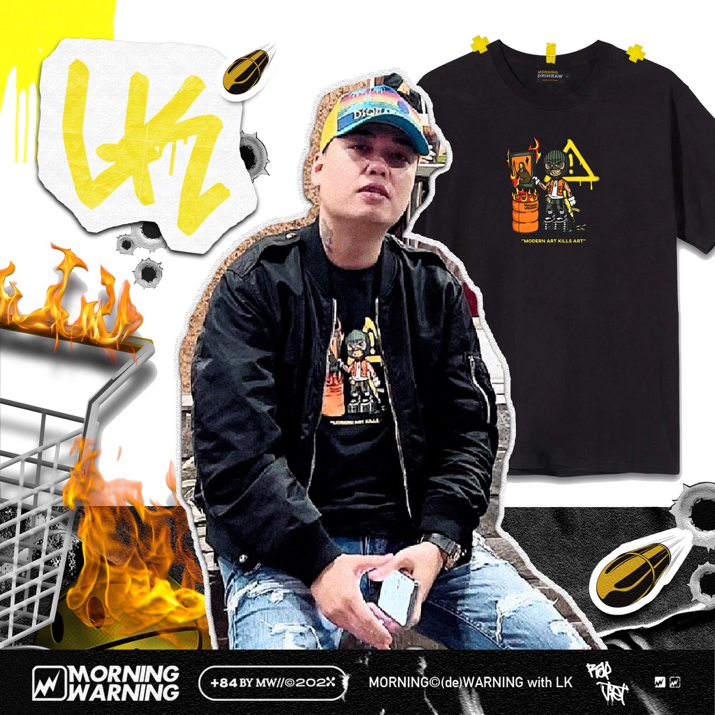 Áo thun Morning Warning Ski Mask - Áo Thun Unisex Form Rộng Tay Lỡ Oversize Cotton 100% Local Brand