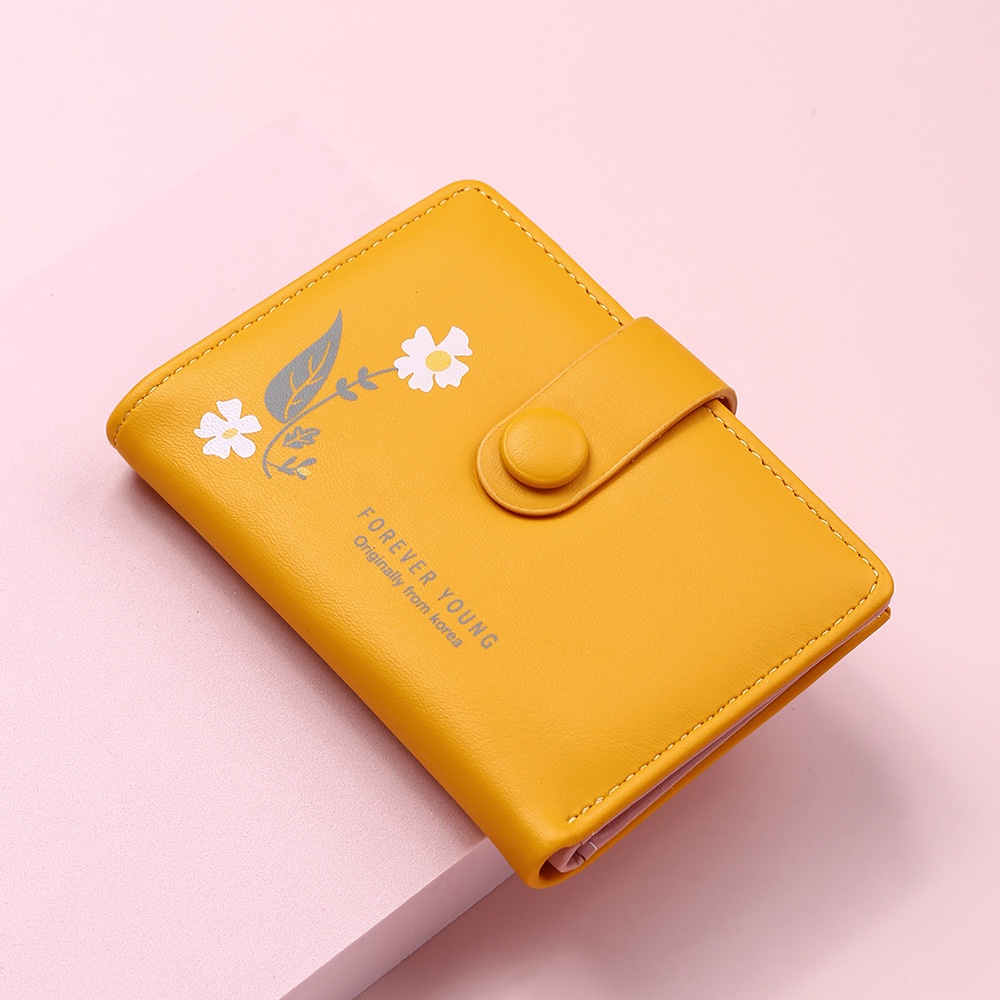 Ví Ngắn Cầm Tay Có Khóa Kéo In Họa Tiết Xinh Xắn Phong Cách Hàn Quốc Cho Nữ
