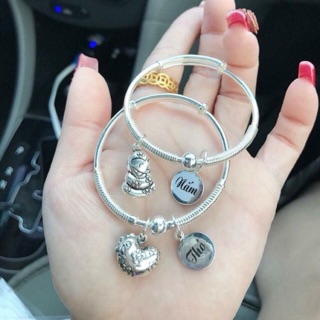 ❌❌ Lắc bạc tròn khắc tên + con giáp