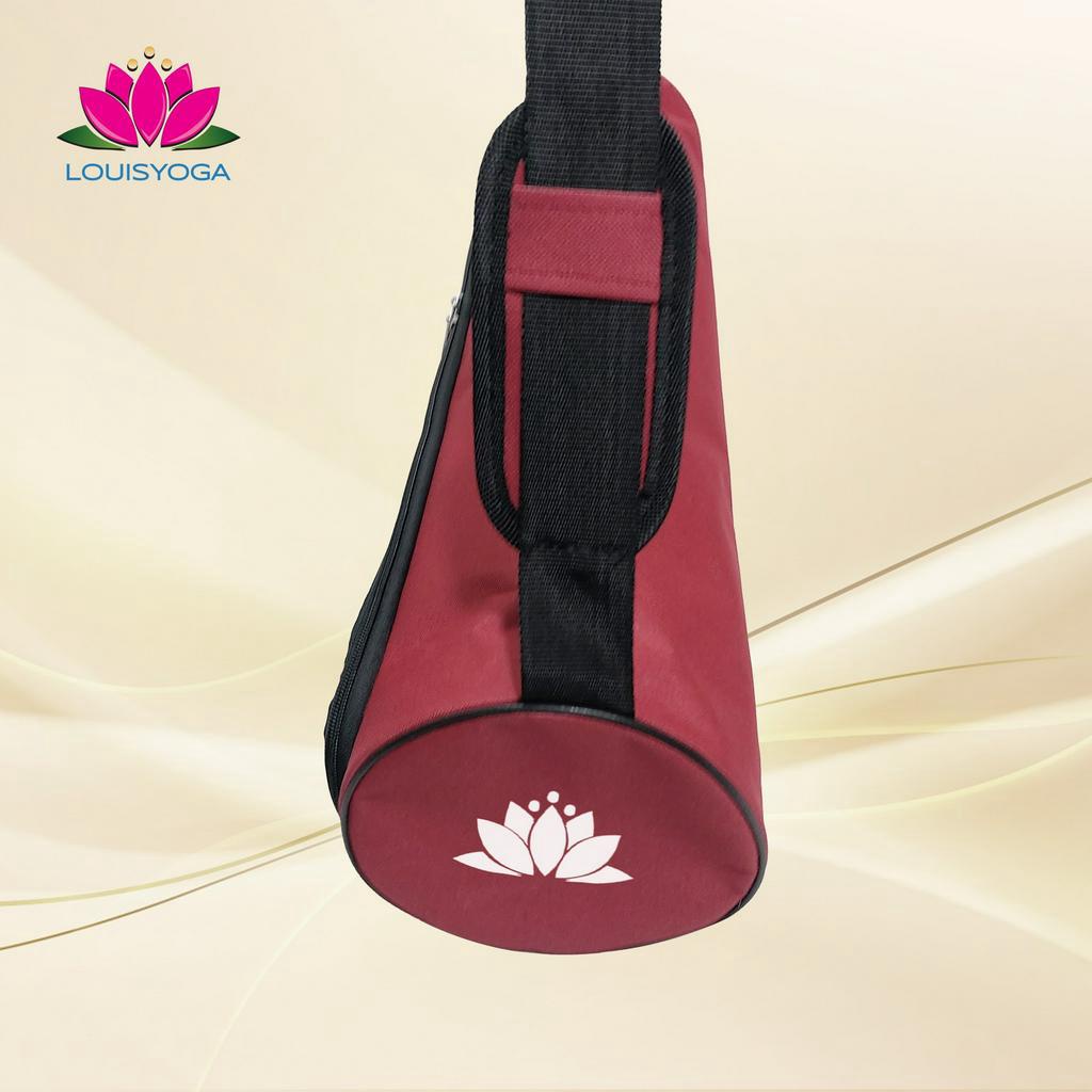Túi đựng thảm tập Yoga TPE 8mm khóa mở hai đầu có bản đeo Louisyoga