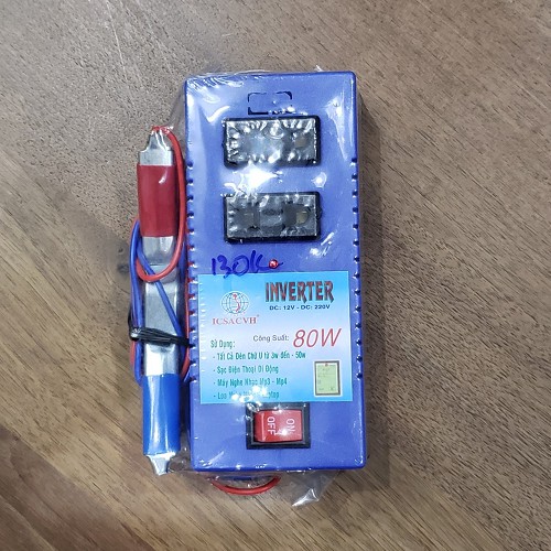 Bộ đảo điện Inverter 12V Lên 220V 80W có sẵn ổ cắm