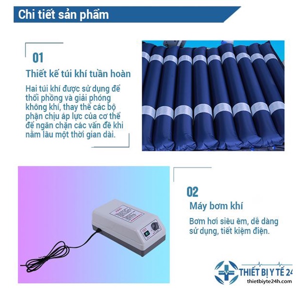Đệm Hơi Chống Loét Cao Cấp Cho Người Già, Nệm Massage Cho Người Liệt HM N53