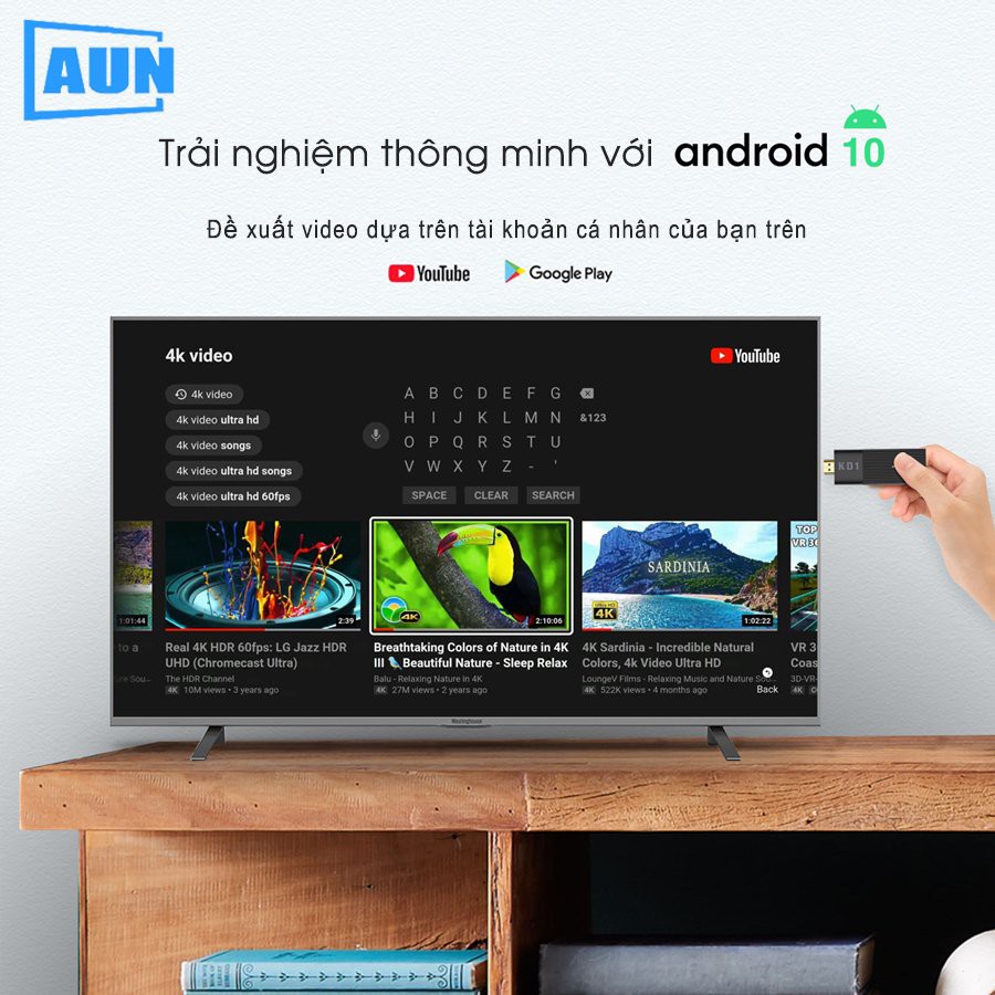 Androi Box mini Stick - Cấu hình mạnh mẽ, nhỏ gọn - dùng cho máy chiếu, tivi - Tivi Box Androi xem Netflix