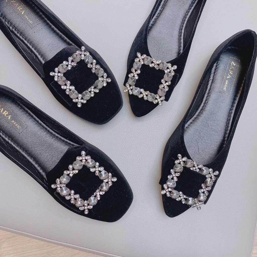 Giày hài bệt nữ phối mặt hoa mặt đá cao cấp cực êm chân | BigBuy360 - bigbuy360.vn