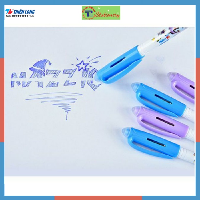 Bút gel xóa được Điểm 10 Mazzic GELE01, GELE02 ngòi 0.5mm đầu gôm xóa được hàng chính hãng Thiên Long