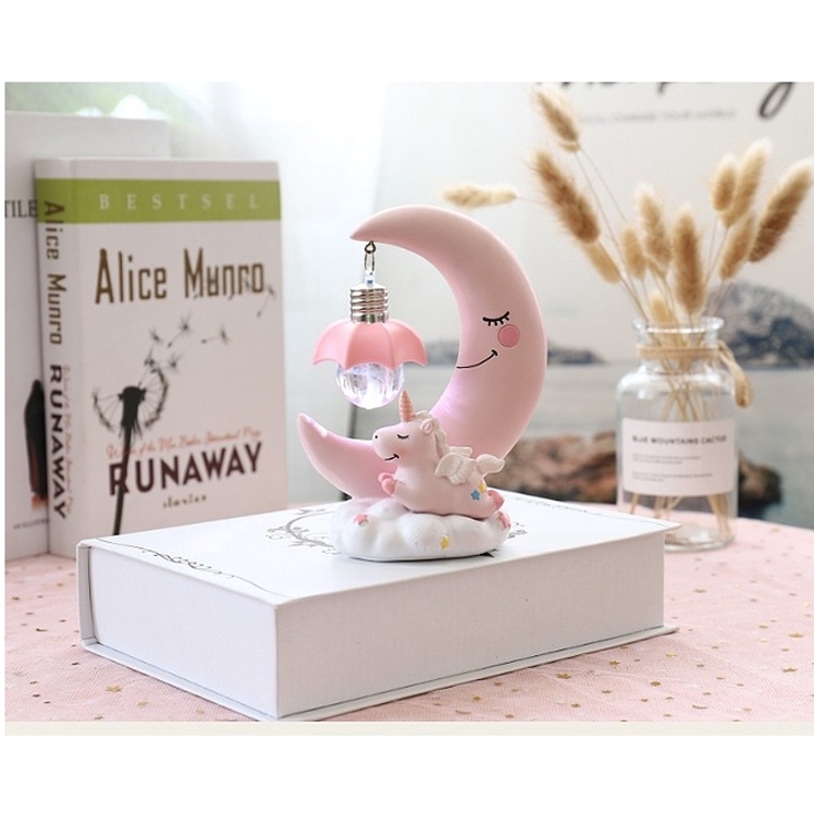 Đèn ngủ UNICORN siêu dễ thương, đèn để bàn hình kỳ lân trang trí, quà tặng độc đáo, có kèm sẵn pin.