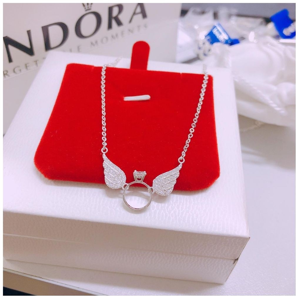 DÂY CHUYỀN BẠC NỮ ĐÔI CÁNH THIÊN THẦN TẶNG VÒNG CHỈ ĐỎ MAY MẮN | BigBuy360 - bigbuy360.vn