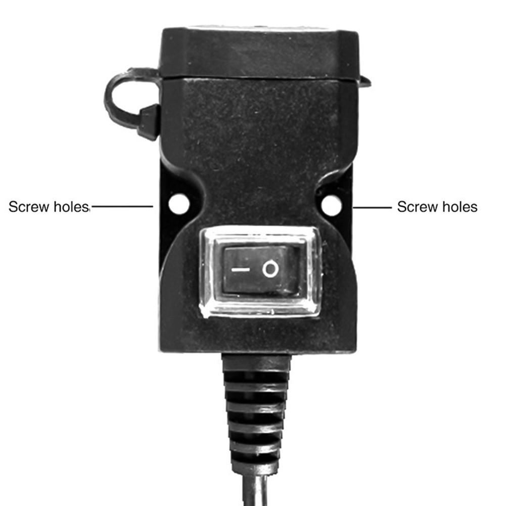 Ổ sạc R24 có 2 cổng USB 12-24V/9-90V gắn kính chiếu hậu và tay lái xe máy