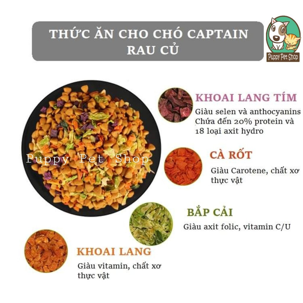 Thức Ăn Khô Cho Chó Captain Rau Củ Gói 1Kg