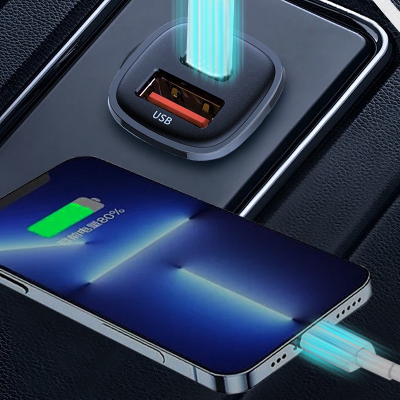 Tẩu Sạc Nhanh USB C 30W Cho QC 30W PD USB Trên Xe Hơi