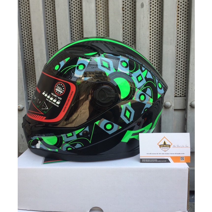 Freeship Mũ BH AGU Tem valentino rossi TẶNG CẶP SỪNG+ đuôi gió