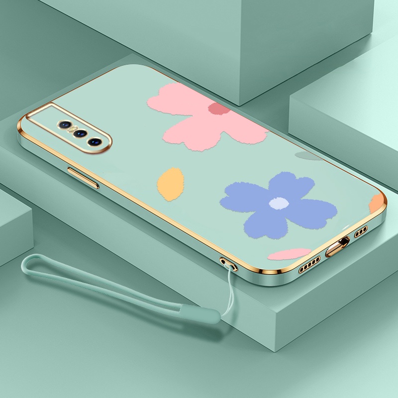 Ốp Điện Thoại TPU Silicone Mềm Mạ Điện Họa Tiết Hoa Đơn Giản Cho VIVO V15 V17 V19 NEO V15 Pro