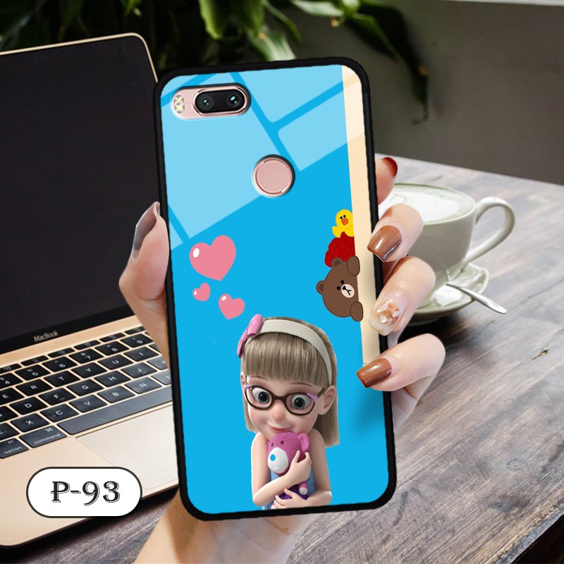 Ốp lưng kính 3D Xiaomi Mi 5x/ Mi A1- hình cute