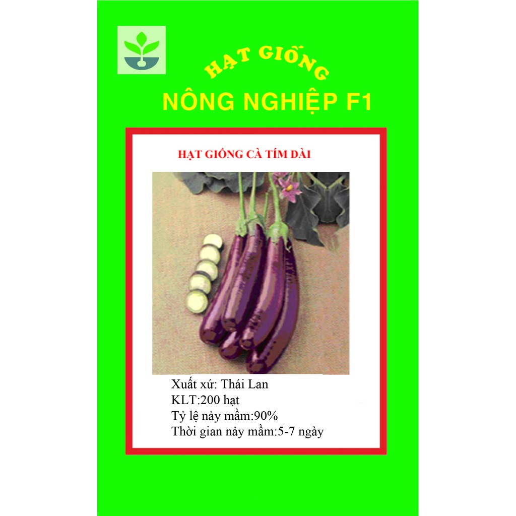Gói 50 hạt giống cà tím dài