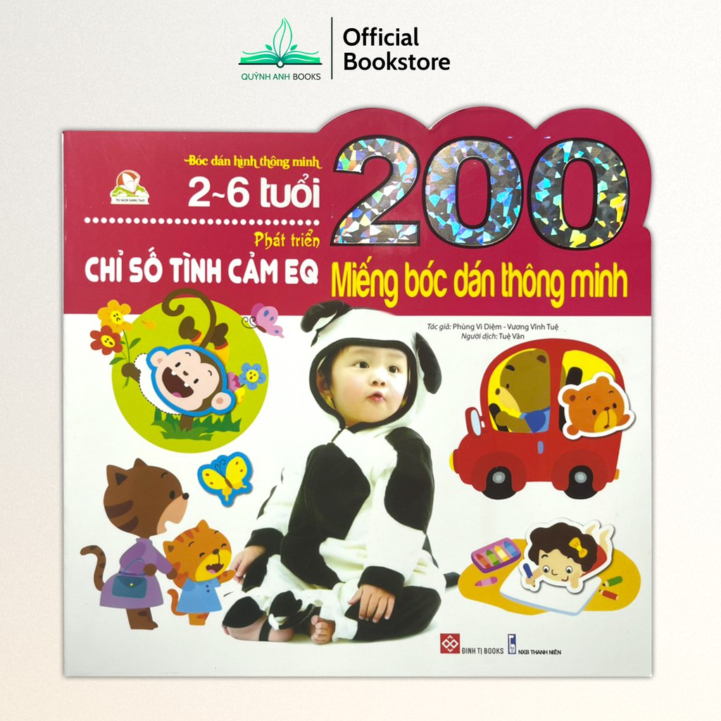 Sách - 200 miếng bóc dán thông minh sticker nhanh tay tinh mắt cho bé 2-6 tuổi - NPH Đinh Tị