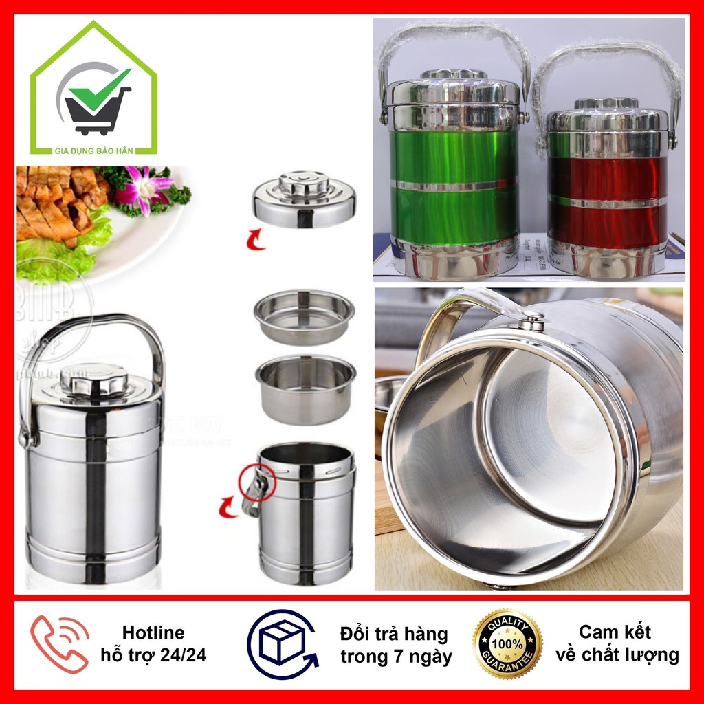 Cặp Lồng Inox Giữ Nhiệt Cao Cấp 3 Ngăn - 2 dung tích