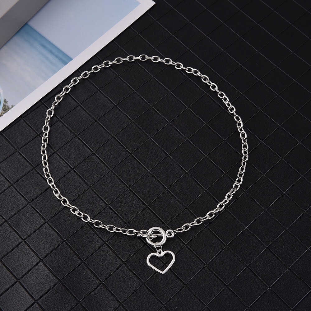 Chocker dây xích kiểu to với mặt trái tim độc đáo DCX35 Maycorner