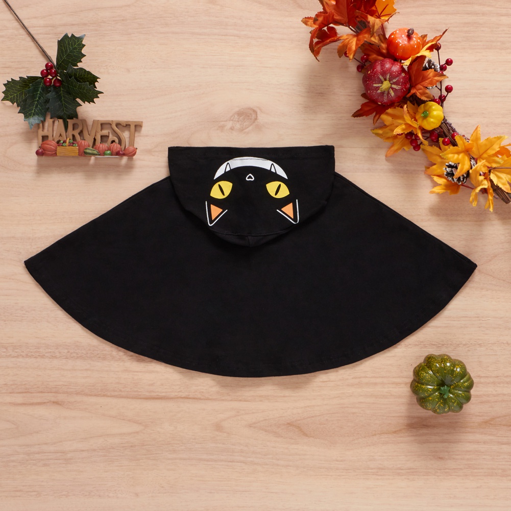 Áo choàng có mũ trùm đầu chất liệu mềm mại ấm áp phong cách halloween đáng yêu thời trang dành cho trẻ em