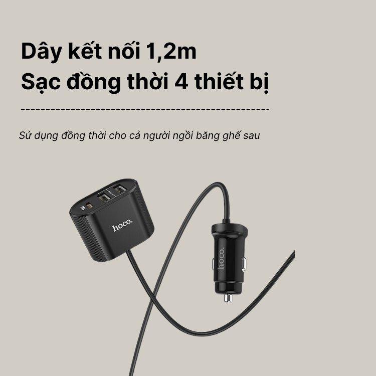 [Mã LIFEAUMAY giảm 10% tối đa 30k đơn 150k] Tẩu sạc nhanh Type-C PD 3.0 trên ô tô Hoco Z35 48w