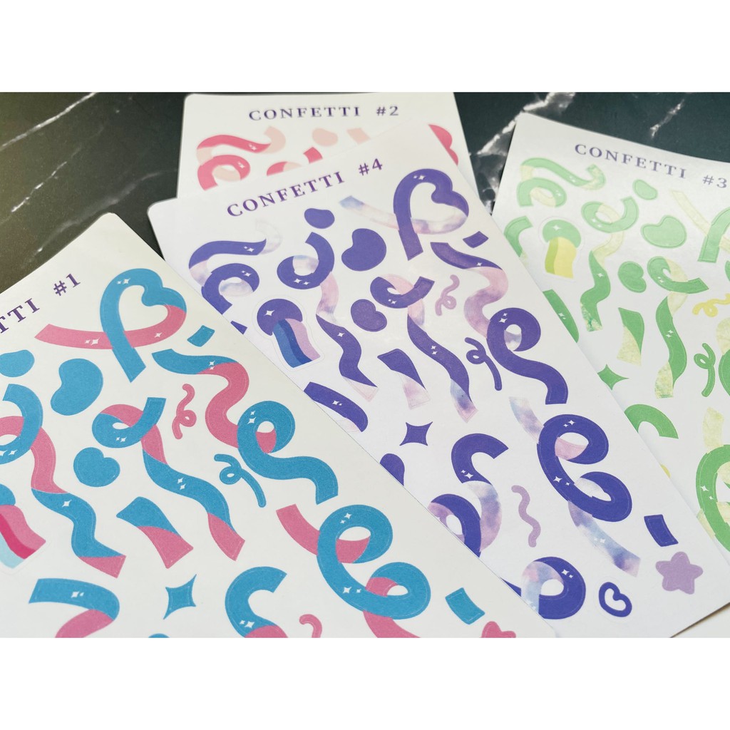 [Confetti #1] Sticker decal trang trí confetti hoa giấy #01 _ #hana.land