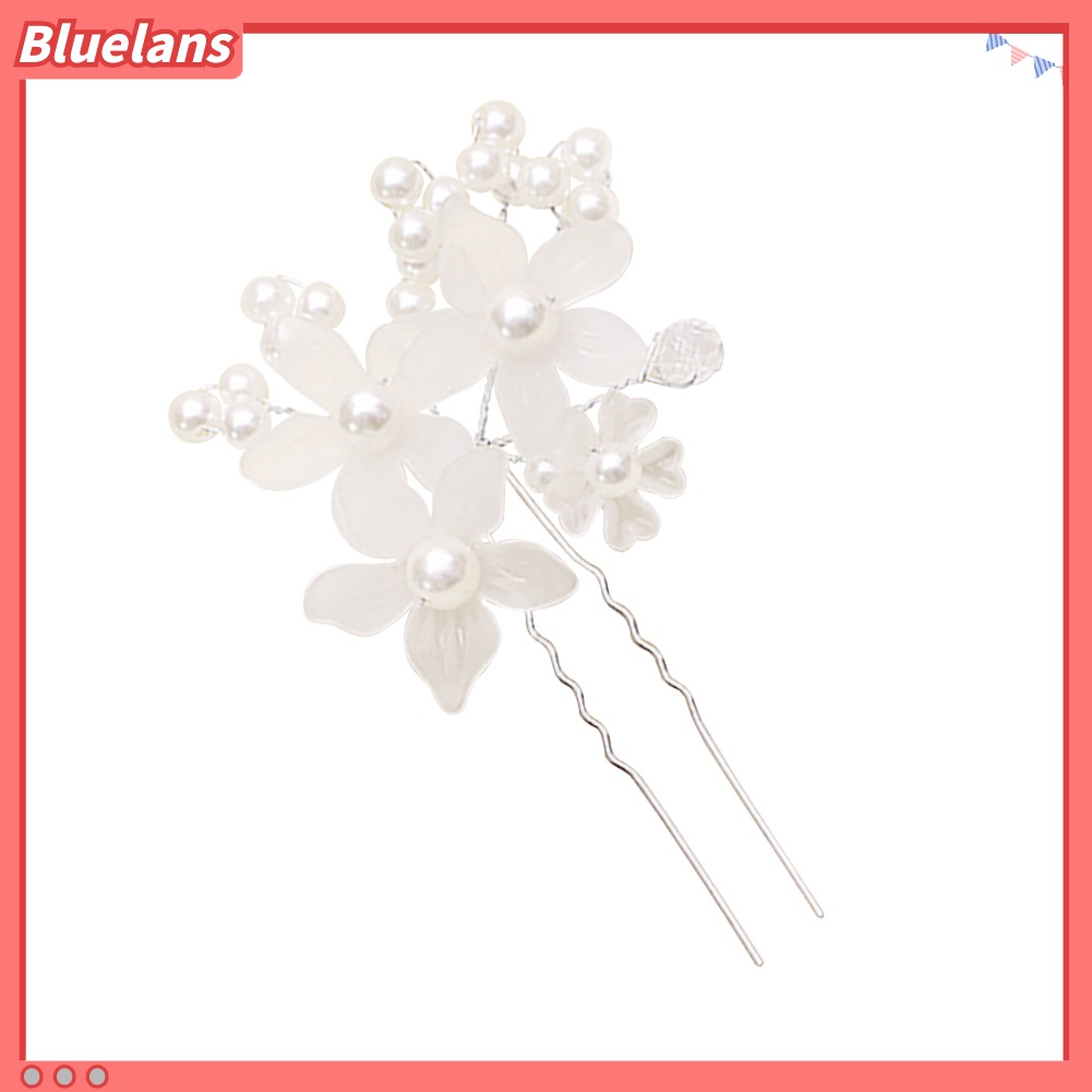 1 Kẹp Tóc Hoa Đính Ngọc Trai Giả Màu Trắng Cho Cô Dâu