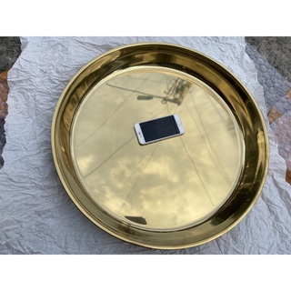 Mâm tròn inox 304 mạ Pvd Titan cao cấp sang trọng vàng ánh kim cho nhà hàng khách sạn vip 50-55cm