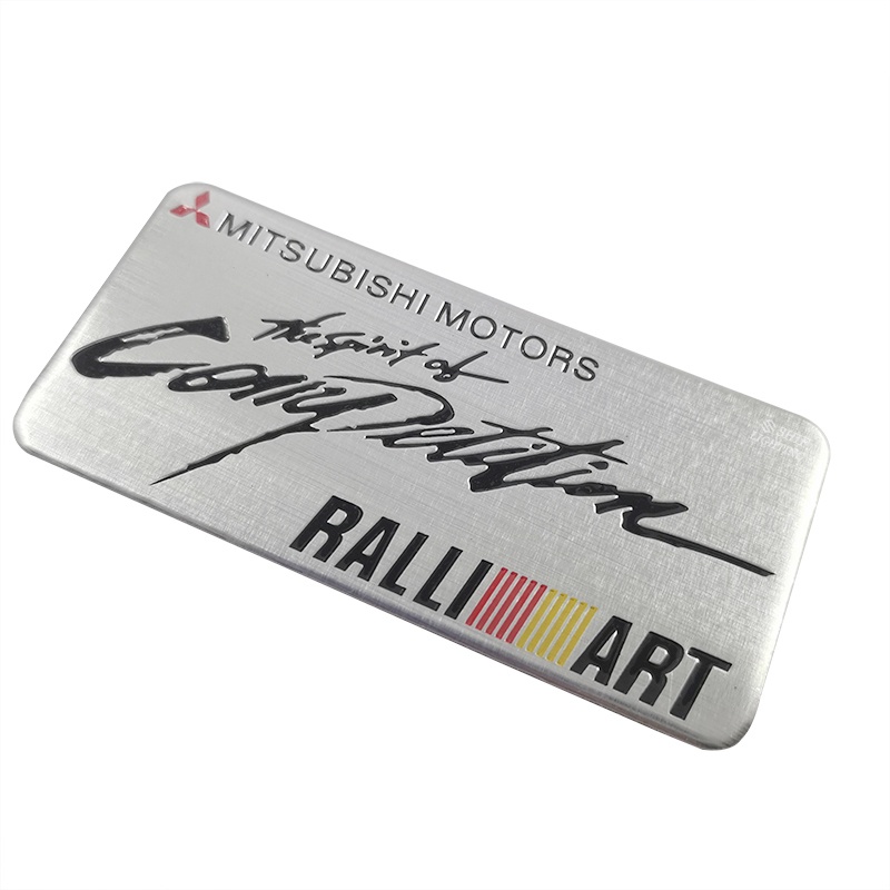 1 x Miếng Dán Logo Ralliart Bằng Nhôm Trang Trí Xe Hơi MITSUBISHI Ralliart