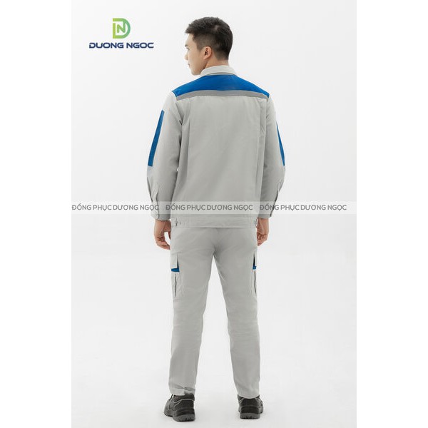 Quần áo bảo hộ lao động kỹ sư ghi phối xanh PR02 túi hộp