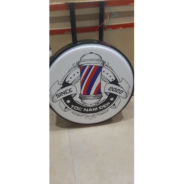 Biển vẫy mica hút nổi sáng đèn - Biển quảng cáo hộp đèn hút nổi mica hình tròn cho nhà hàng,quán cafe