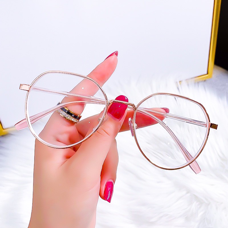 Mắt Kính Gọng Cận Kim Loại Form Tròn Lyly Phong Cách Ulzzang Siêu Xinh - Hazo