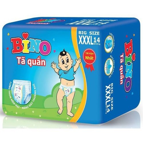 Tã quần Bino Bigsize XXXL 14 miếng 18-35kg