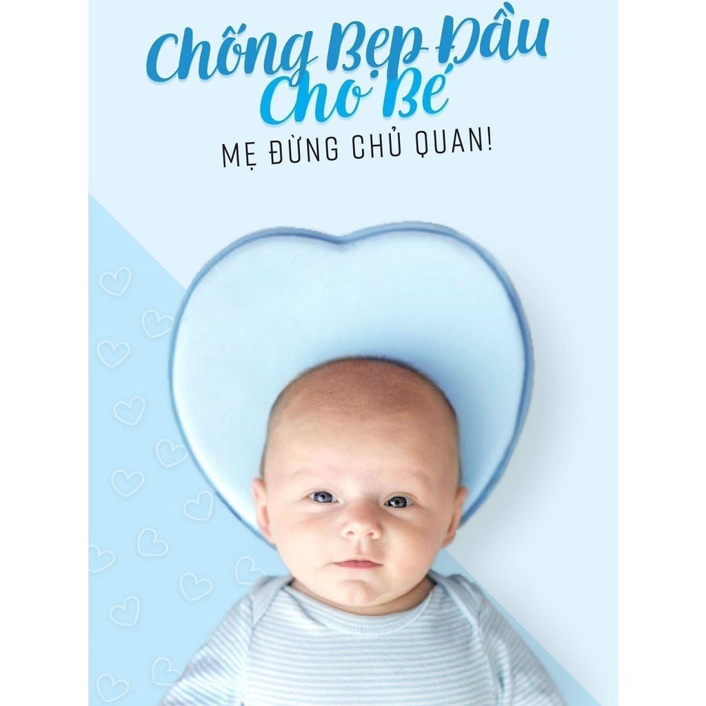 [Chính Hãng] Gối Chống Bẹp Đầu Hình Trái Tim Mamaru Cho Bé Sơ Sinh [2.5 x 2.5 x 24 cm]