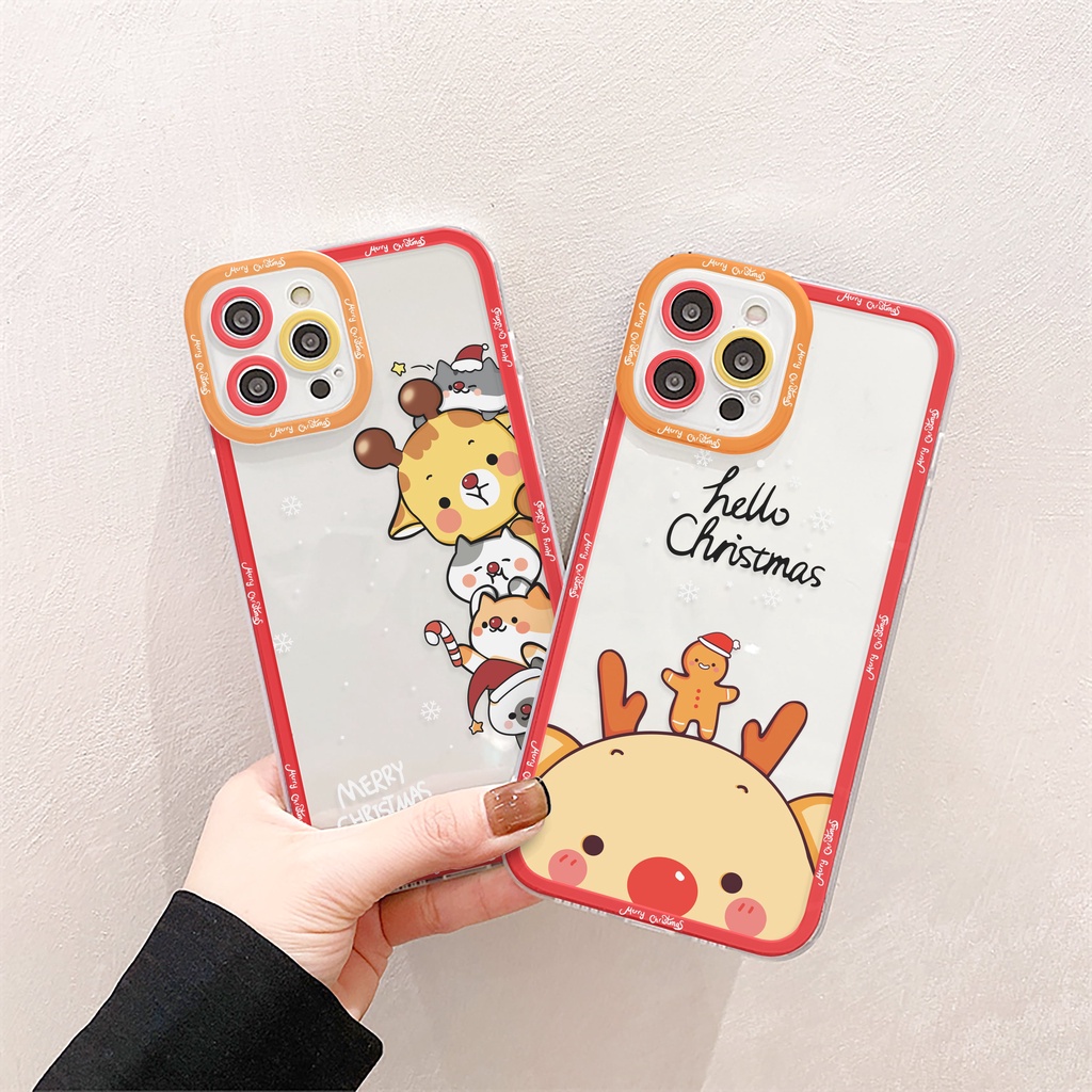 Ốp lưng iphone Tuần lộc cute cạnh vuông 6/6plus/6s/6splus/7/7plus/8/8plus/x/xr/xs/11/12/13/pro/max/plus/promax | BigBuy360 - bigbuy360.vn