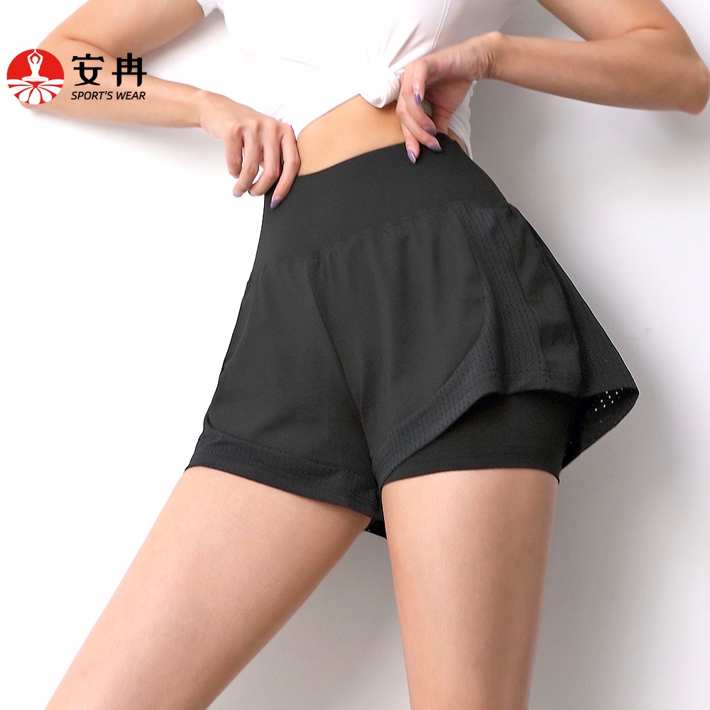 Quần Short Thể Thao Anran Lưng Cao Ống Rộng Thời Trang Cho Nữ