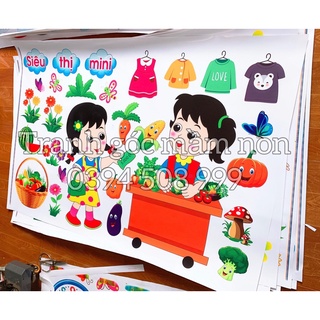 Tranh góc mầm non- góc siêu thị